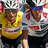 Frank et Andy Schleck pendant la seizi�me �tape du Tour de France 2008